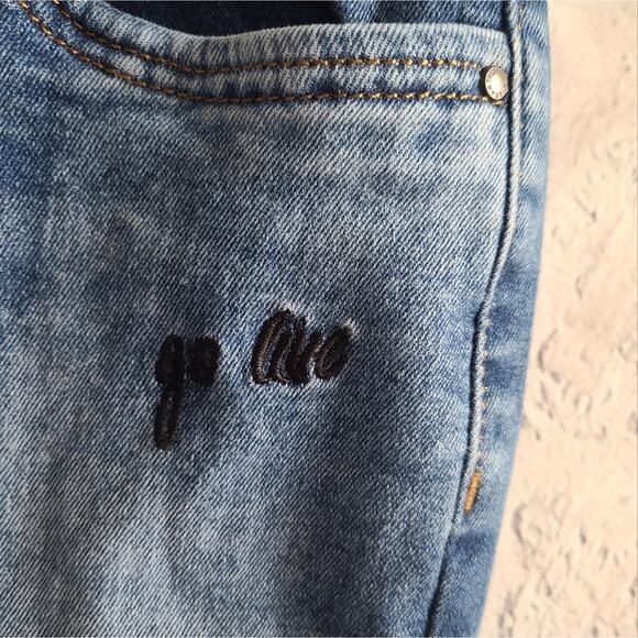 Play With Colors Light Wash Patch Trixy Jeans SZ 32 - Picture 6 of 15